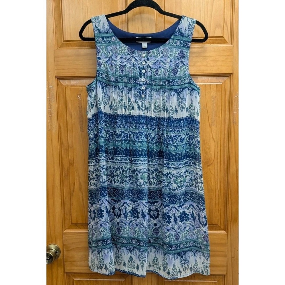 Dress Barn Dress Size 14 Sheer Fully Lined Button Placate in Front Shesth